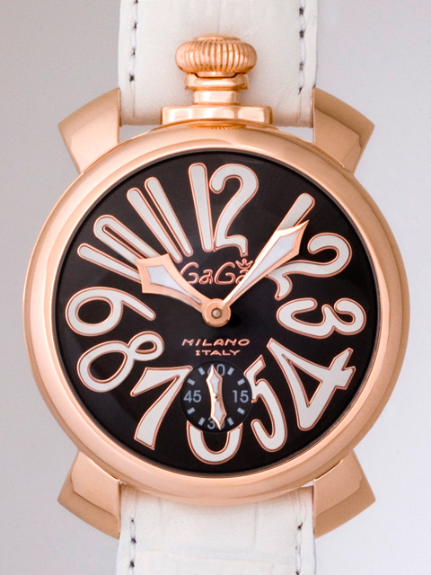 ガガ･ミラノスーパーコピー GAGAMILANO マニュアル　48mm　手巻き z5011.7 ホワイト皮 グレー/ホワイトアラビア